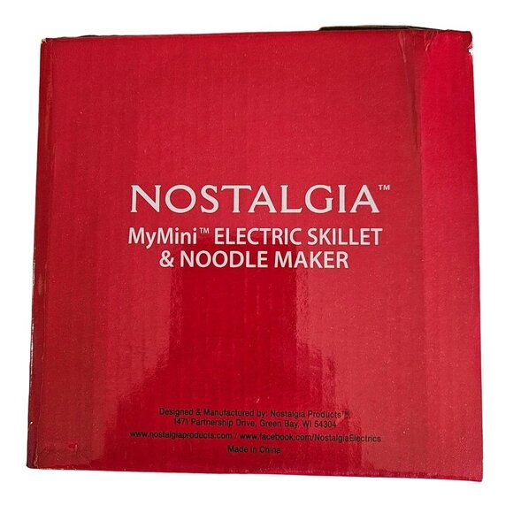 Nostalgia MyMini Electric Skillet & Noodle Maker Compact Size - 5" Nonstick Red - Picture 5 of 6
